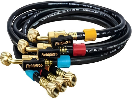 Fieldpiece HR3 1/4" HVAC Refrigerant Charging Hose Set – 3 Pack