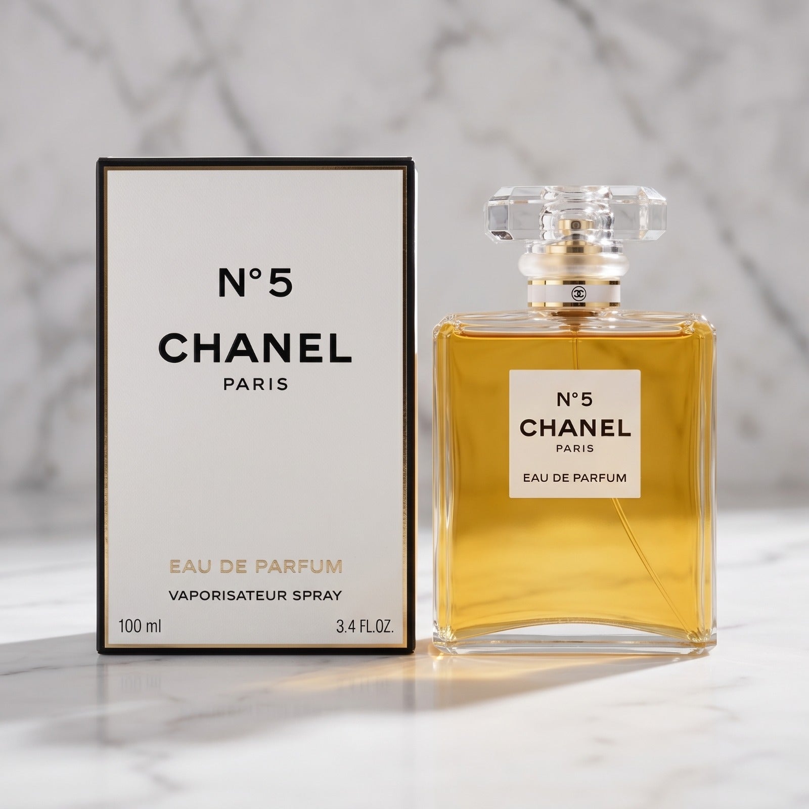 CHANEL N°5 Eau de Parfum 100ml 3.4 oz women's fragrance bottle and box